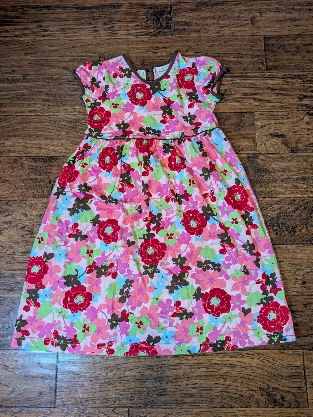 Hanna Andersson Girl's Cotton Colorful Floral Dress Size 140